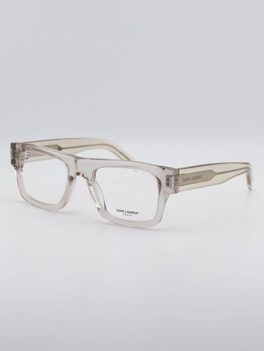 Saint Laurent SL574 003 Eyeglasses Shiny Beige 52mm Square Frame